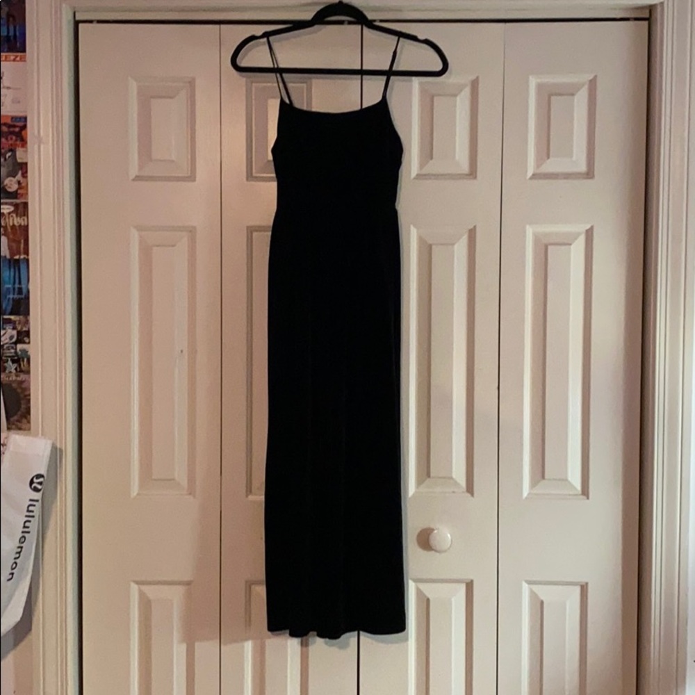 Black Velvet Romper with long Legs